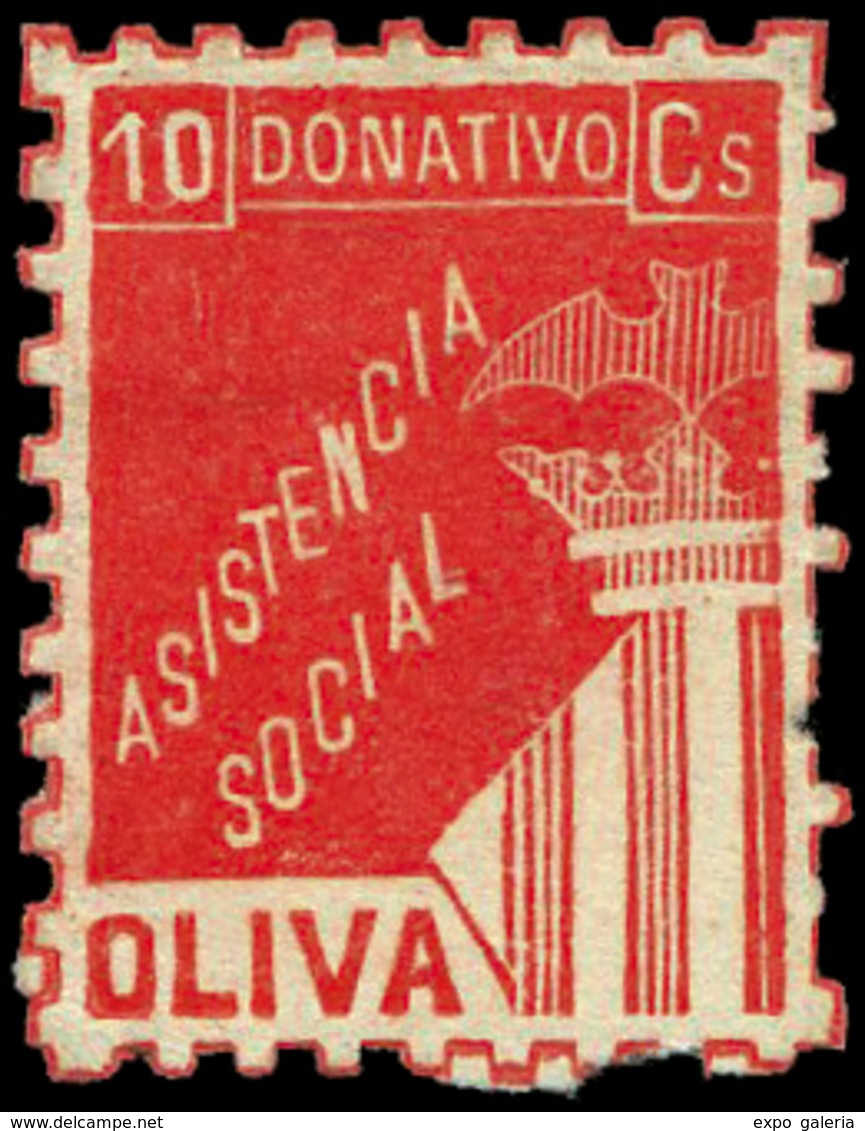 Ed. * 3 Valencia.CHIVA. “Asistencia Social 10Cts.” - Spanish Civil War Labels