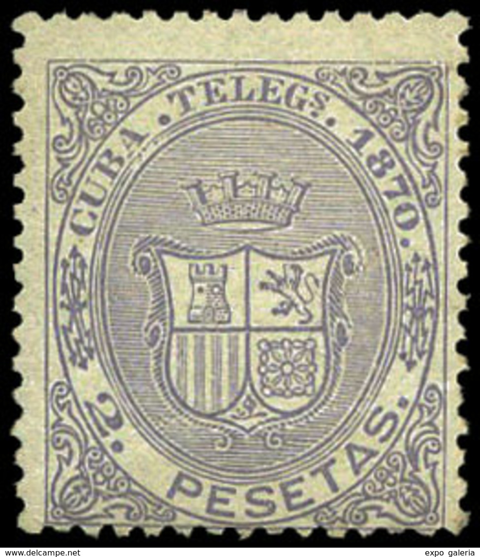 Ed. ** Telégrafos 10 Muy Raro. Cat. 415€ - Cuba (1874-1898)