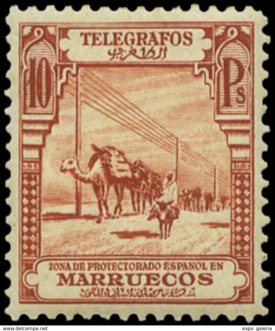 Ed. ** Telégrafos 25/31 Cat. 137€ - Spanish Morocco