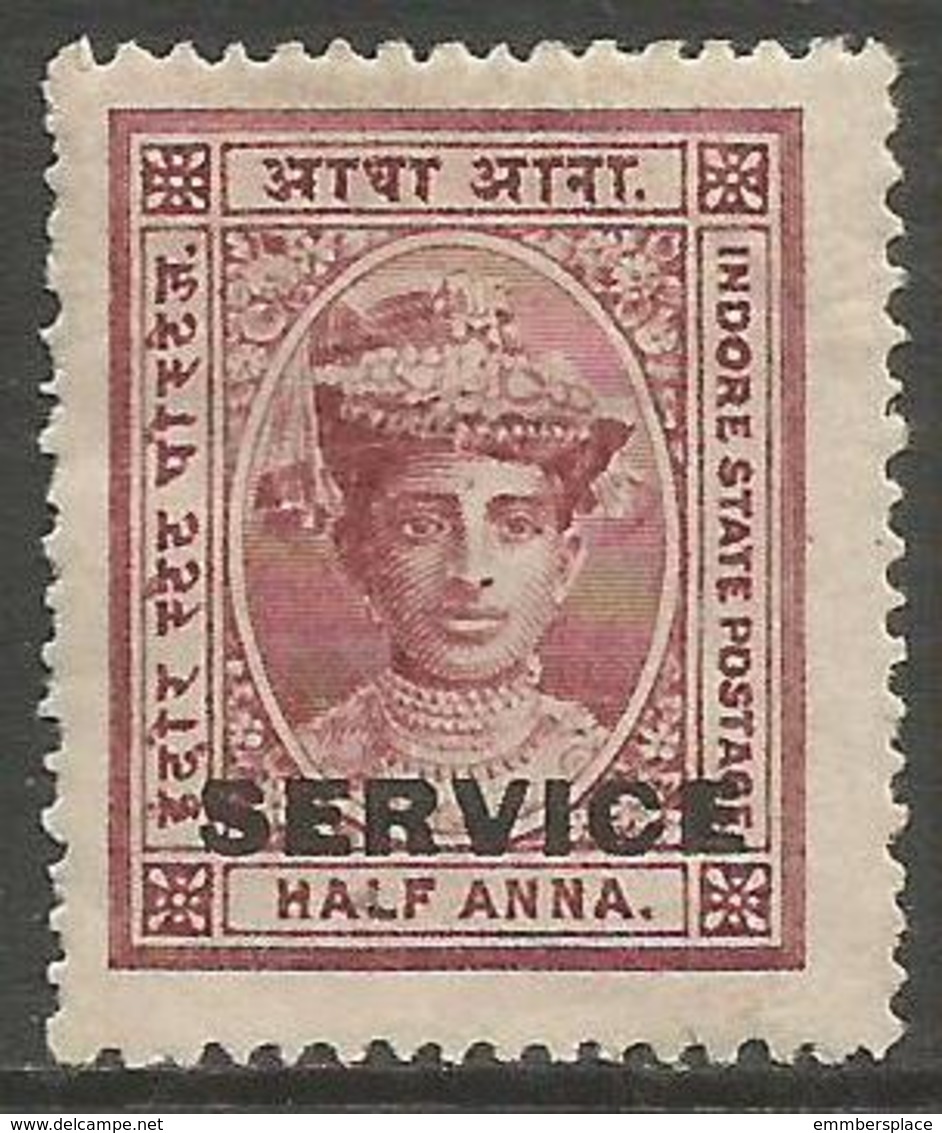 Indore (Holkar) - 1904 Official 1/2a MH *   SG S2  Sc O1 - Holkar