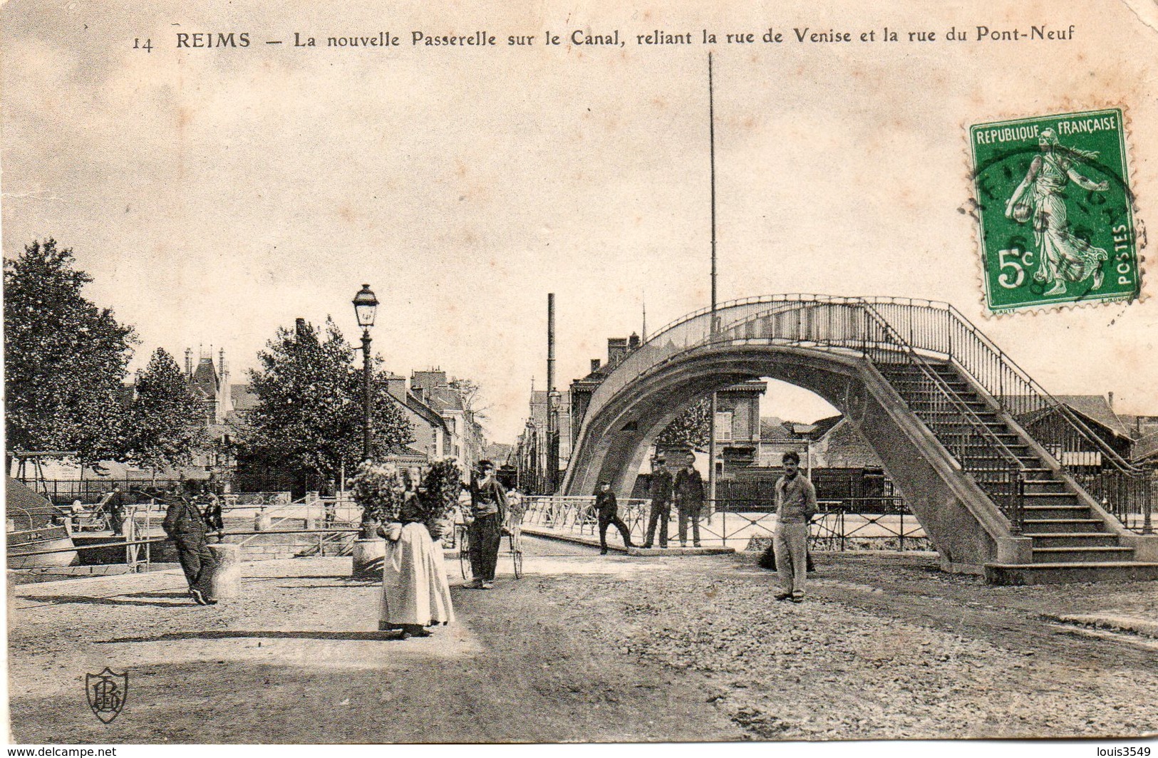 Reims -   La  Nouvelle  Passerelle  Sur  Le  Canal   - Reliant  La  Rue  De  Venise  Et  La  Rue  Du  Pont - Neuf - Autres & Non Classés