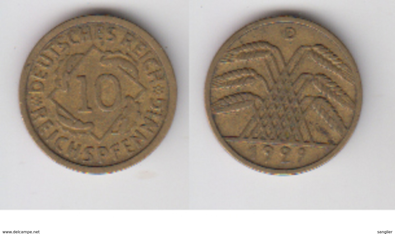 10 REICHSPFENNIG 1929 D - 10 Reichspfennig