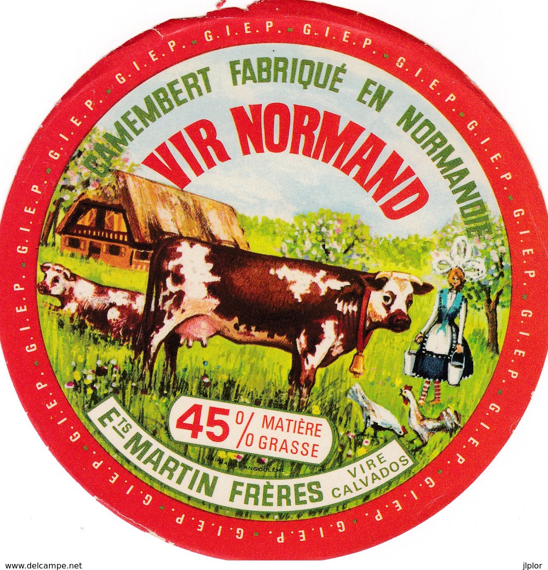 ETIQUETTE FROMAGE CAMEMBERT -  VIR NORMAND -   Fab En NORMANDIE  14 - Fromage