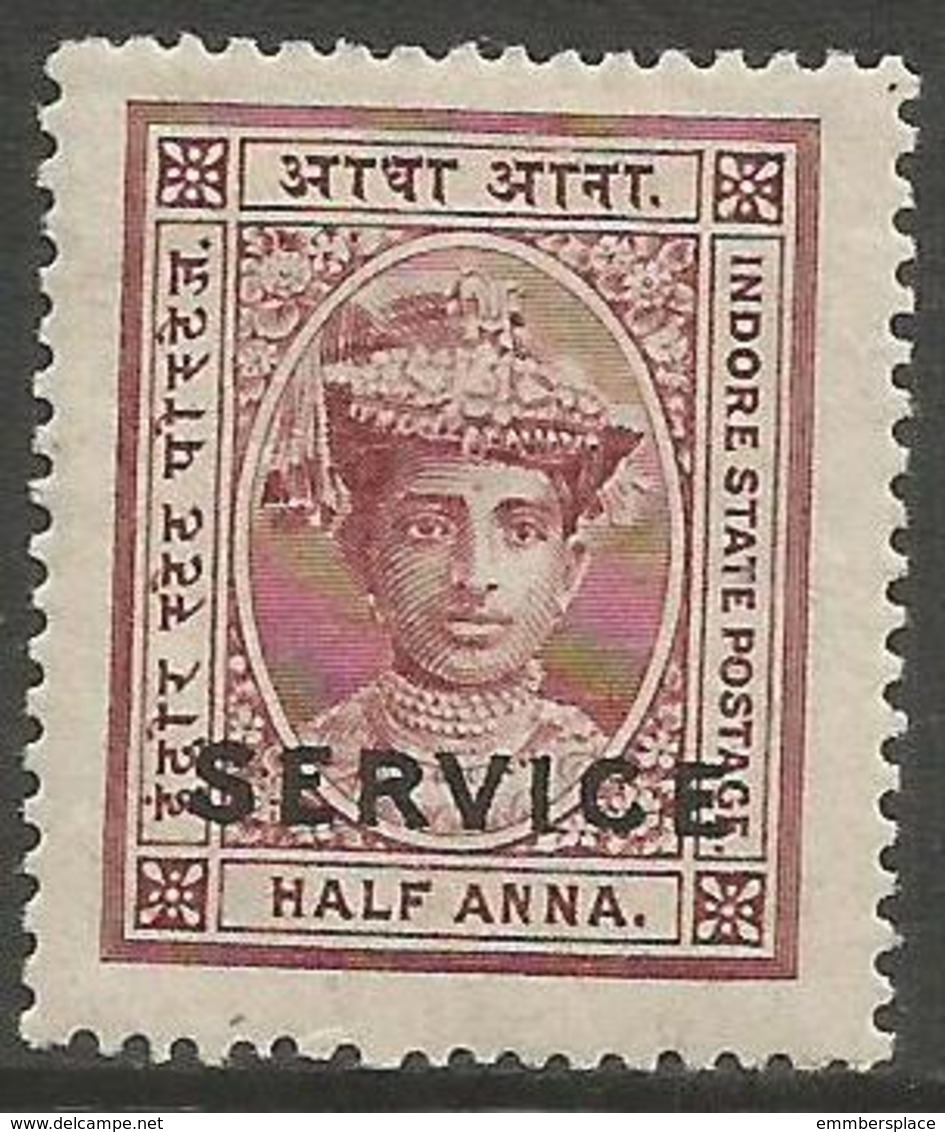 Indore (Holkar) - 1907 Official 1/2a MH *   SG S7  Sc O7 - Holkar