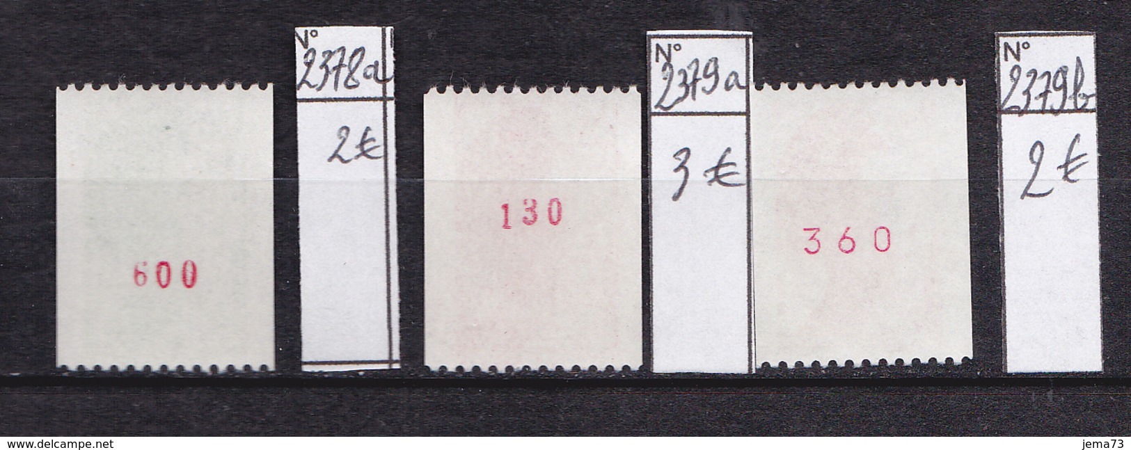 N° 2378a Et 2379a Et 2379b Type Sabine Du Peintre Louis David:  N° 600 130 Et 360 Rouge Au Dos: Timbres Neuf Impeccable - Neufs