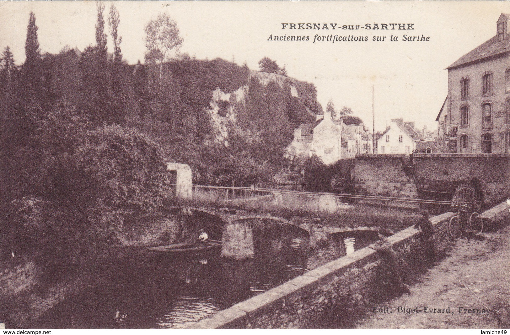 FRESNAY-SUR-SARTHE – Anciennes Fortifications Sur La Sarthe Circulée Timbrée - Autres & Non Classés