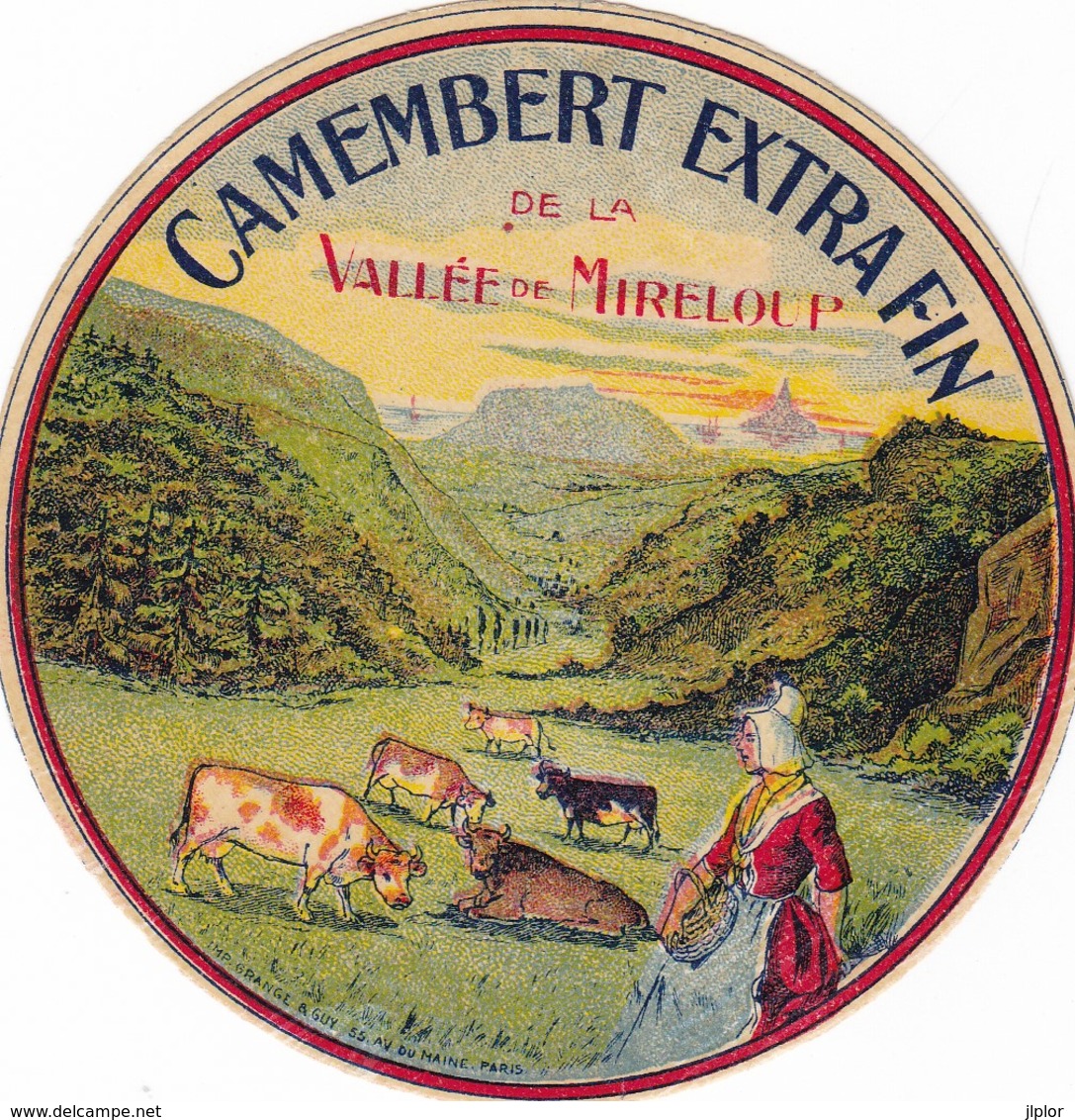 ETIQUETTE FROMAGE  CAMEMBERT -  EXTRA FIN DE LA VALLEE DE MIRELOUP -  Fab EN BRETAGNE - Cheese