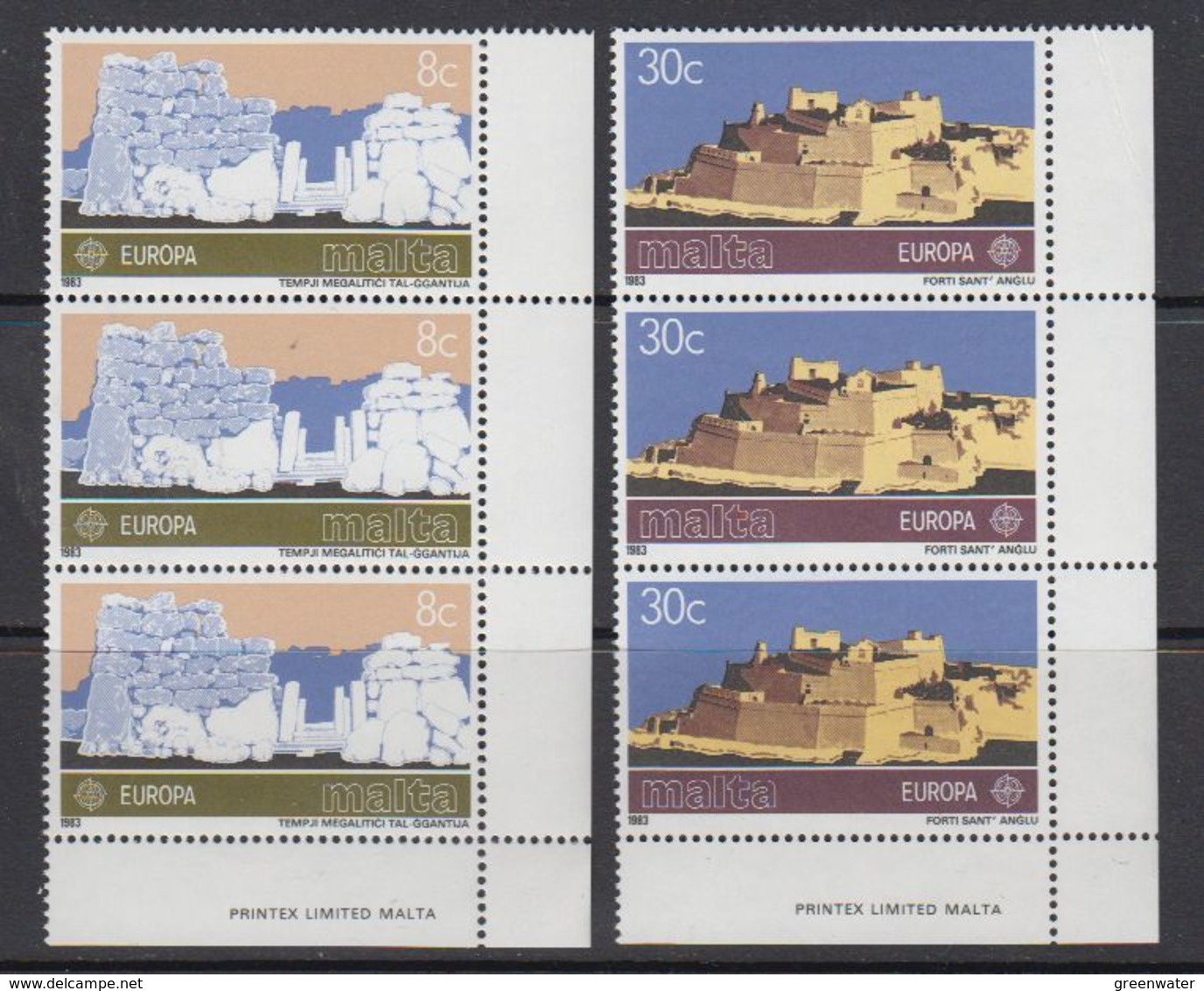 Europa Cept 1983 Malta 2v Strip Of 3  ** Mnh (41245) - 1983