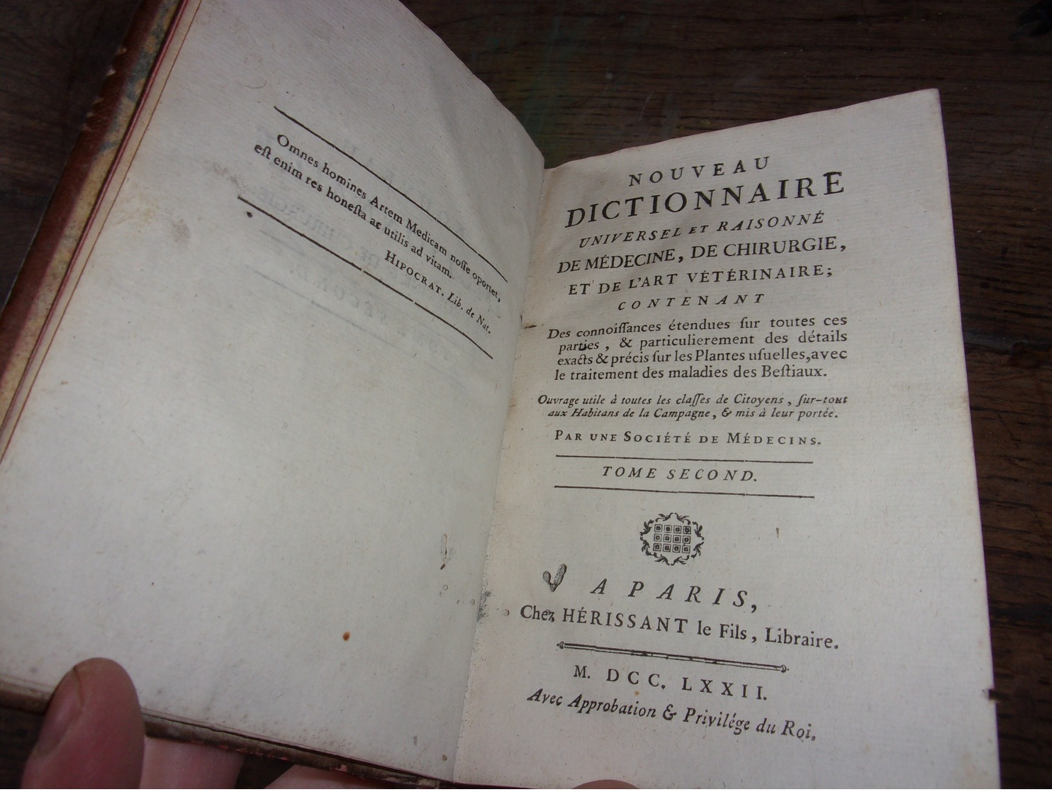 1772 Nouveau Dictionnaire De Medecine Chirurgie Et De L Art Veterinaire  Plantes Et Bestiaux Tome Deuxieme - 1701-1800