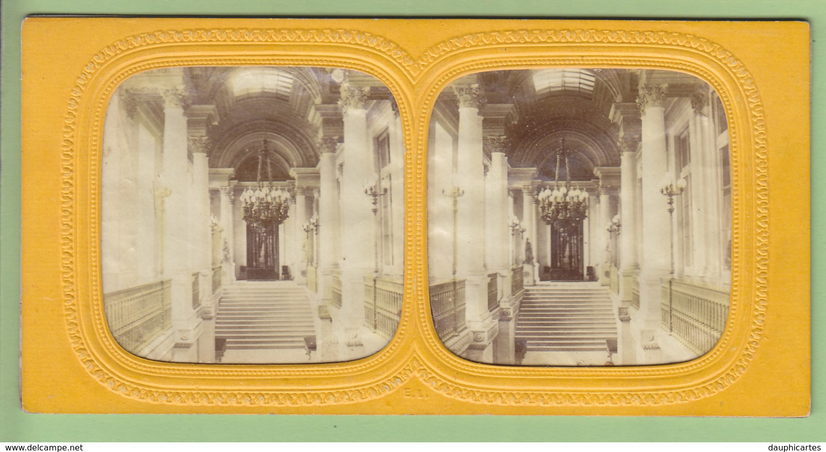 Palais Des Tuileries Avant 1870 : Escalier D'Honneur. Paris. Photo Stéréoscopique . 2 Scans. - Stereo-Photographie