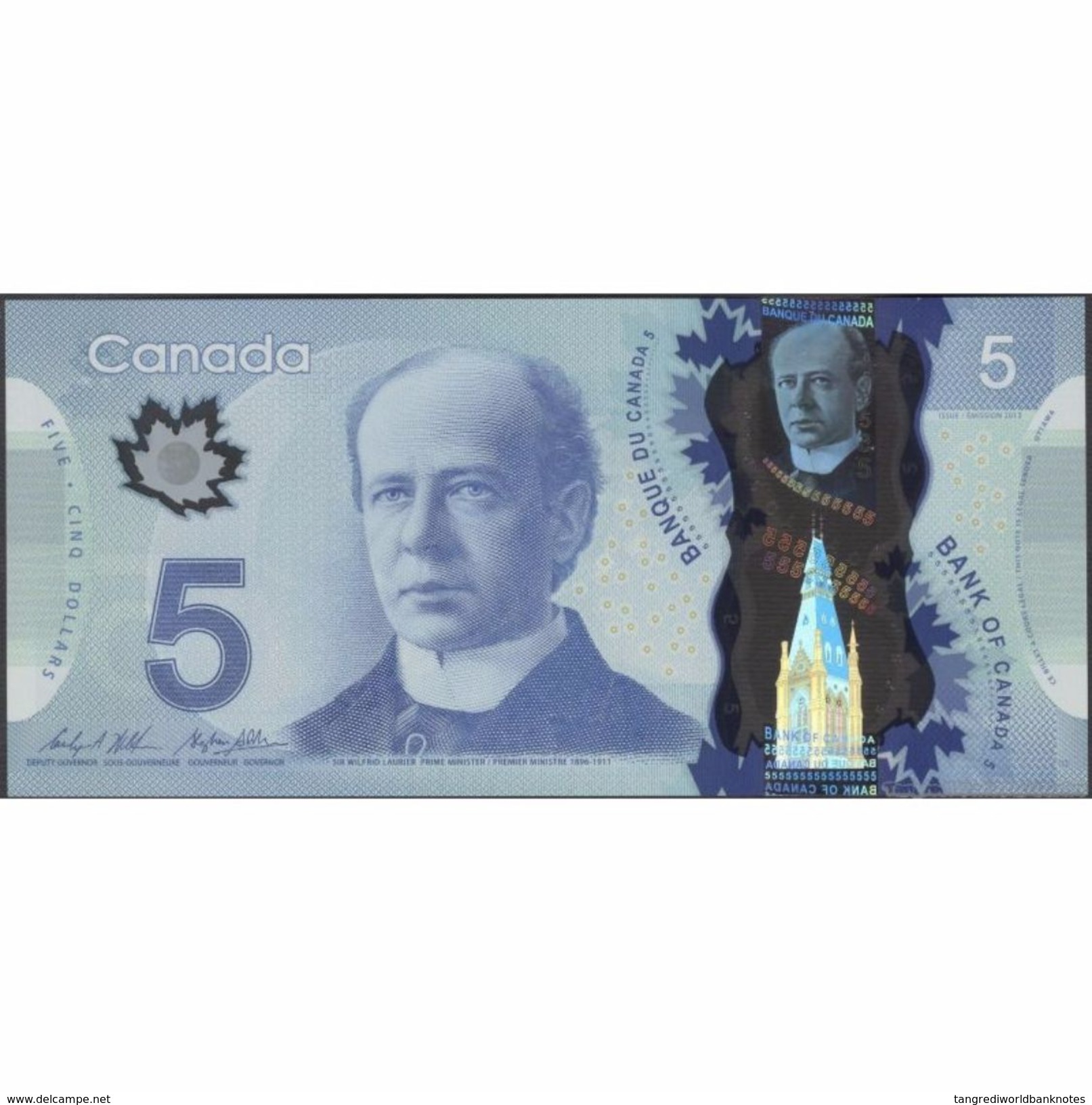 TWN - CANADA 106c - 5 Dollars 2013 Polymer - Prefix HCU - Signatures: Wilkins & Poloz UNC - Canada