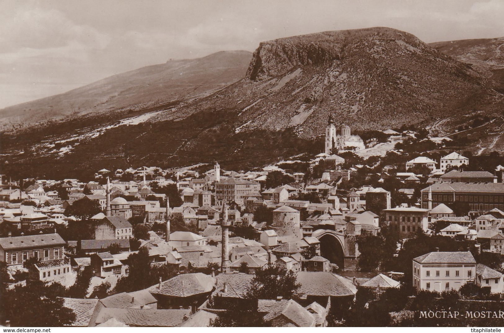 CPA Bosnie Herzégovine Moctap Mostar Minarets église Izdanje Trifko Dudica Mostar - Bosnia And Herzegovina