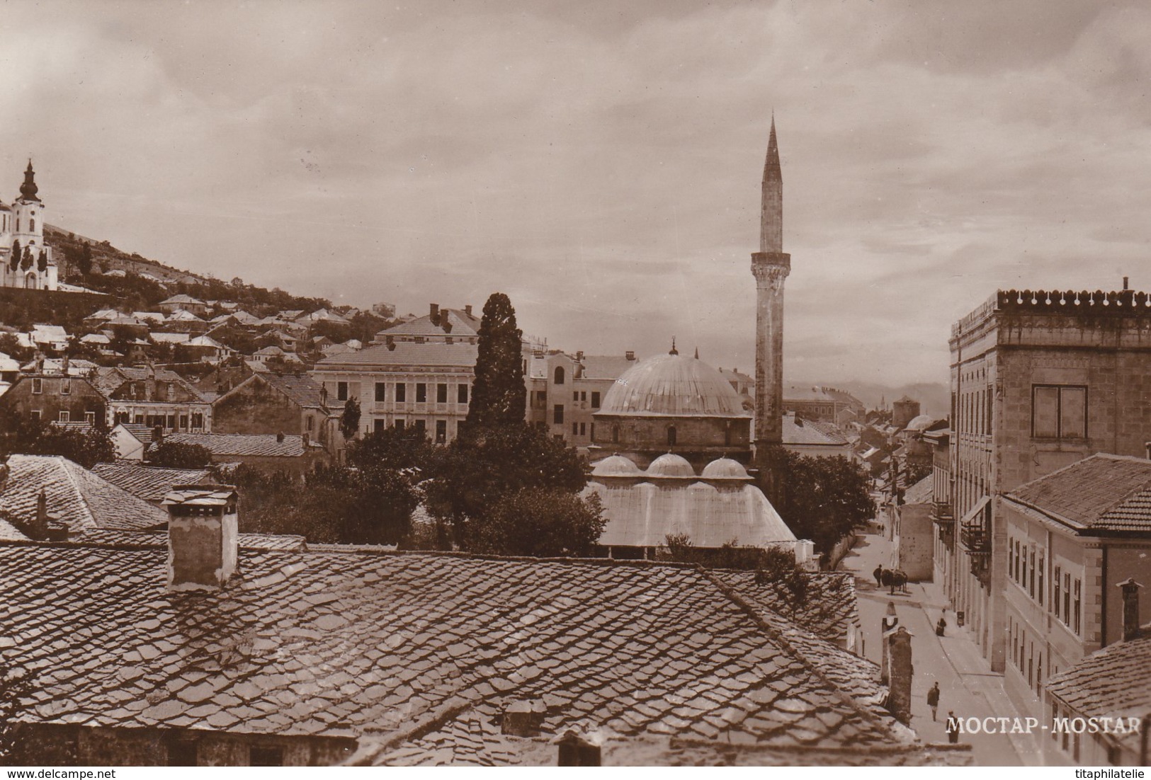 CPA Bosnie Herzégovine Moctap Mostar Minaret église Izdanje Trifko Dudica Mostar - Bosnie-Herzegovine