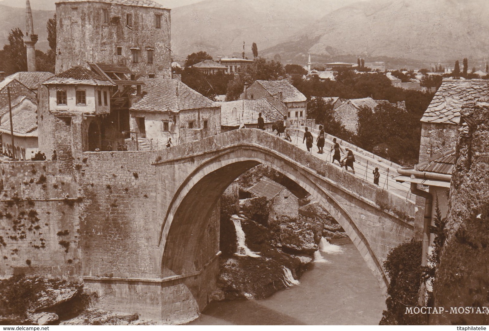 CPA Bosnie Herzégovine Moctap Mostar Vue D'un Pont Petite Animation Izdanje Trifko Dudica Mostar - Bosnien-Herzegowina