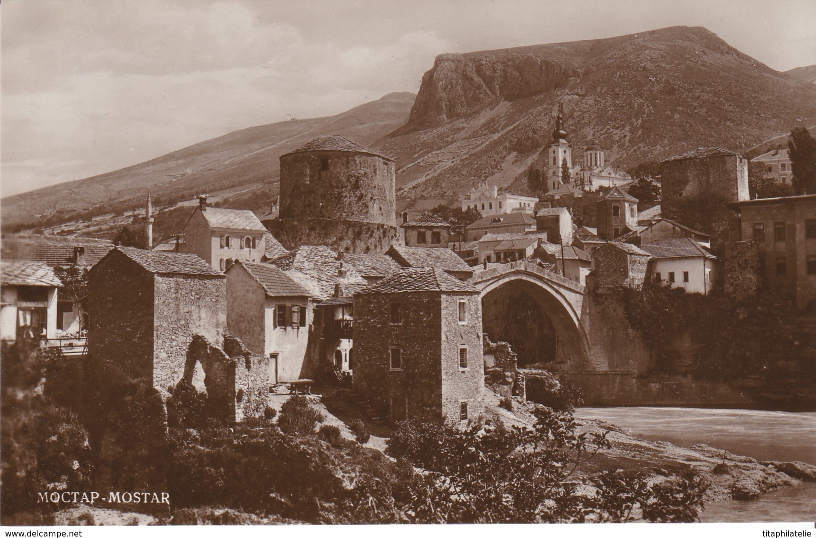 CPA Bosnie Herzégovine Moctap Mostar Vue D'un Pont Vue Générale Izdanje Trifko Dudica Mostar - Bosnie-Herzegovine
