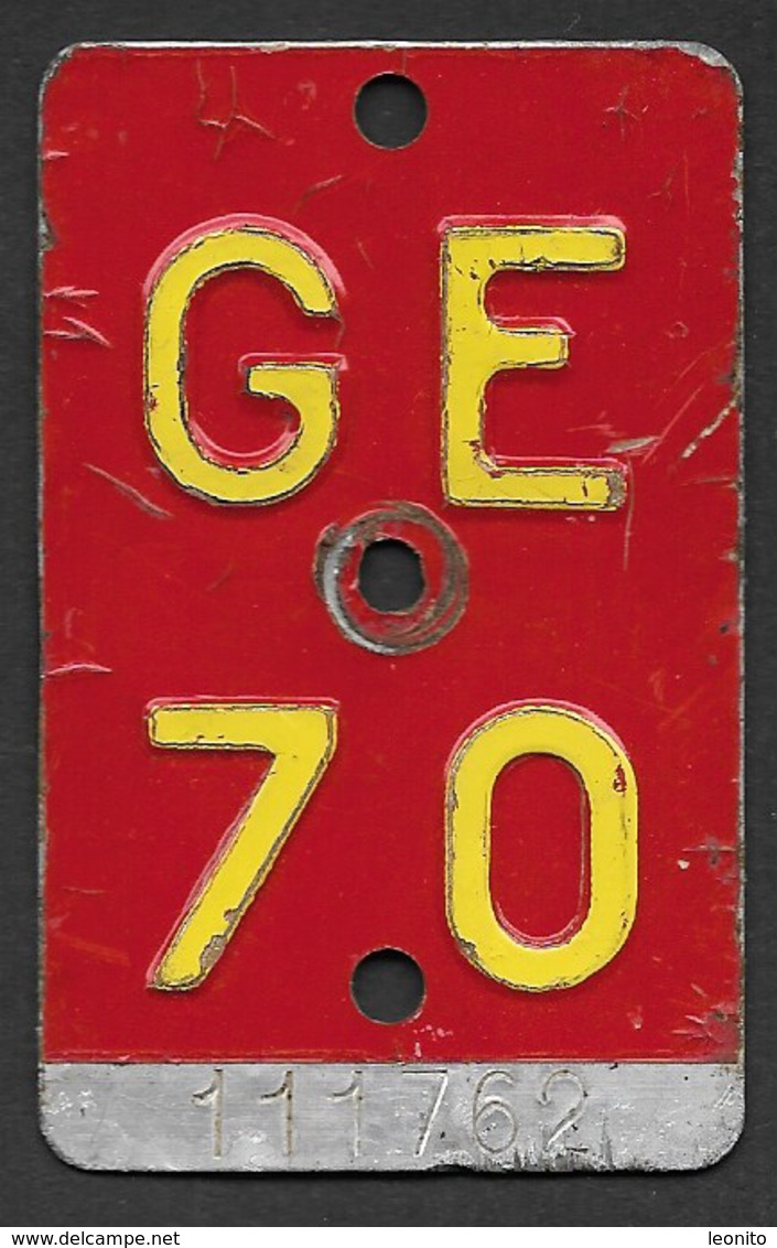 Velonummer Genf Genève GE 70 - Number Plates