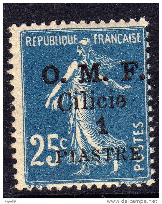 Cilicie N° 92  X  1 Pi.  Sur  25 C. Bleu ,  Trace De  Charnière Sinon TB - Altri & Non Classificati