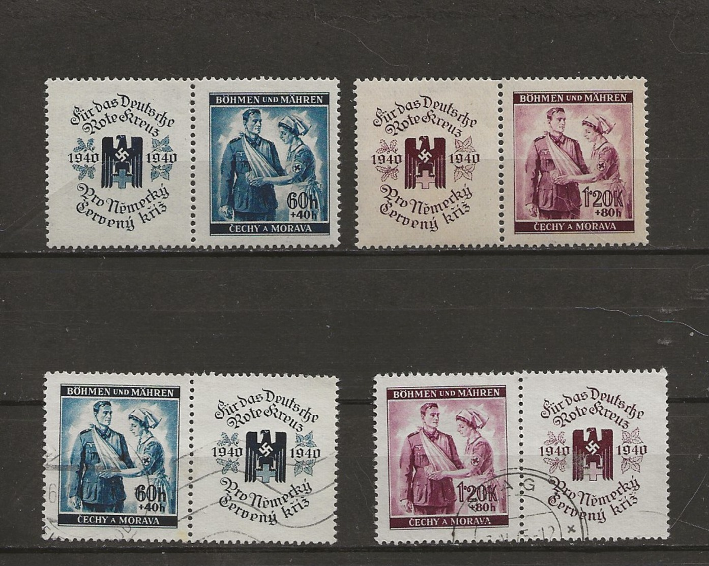 Böhmen Und Mähren-Timbres De 1940-Croix Rouge. - Other & Unclassified