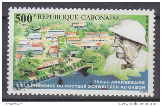 Gabon 1988 Yvert A 286, 75th Anniversary Of Doctor Schweitzer Presence - Airmail - MNH - Gabón (1960-...)