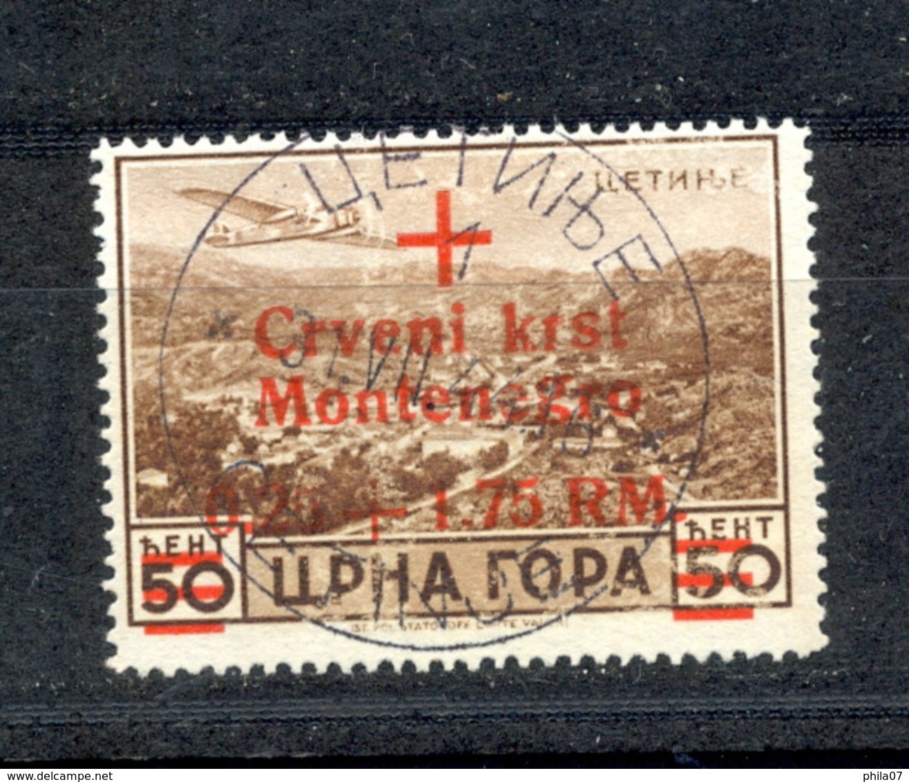 Reich, Montenegro, German Occupation - Mi.No. 33, Cancelled, Cetinje 31.07.1944. / 2 Scans - Montenegro