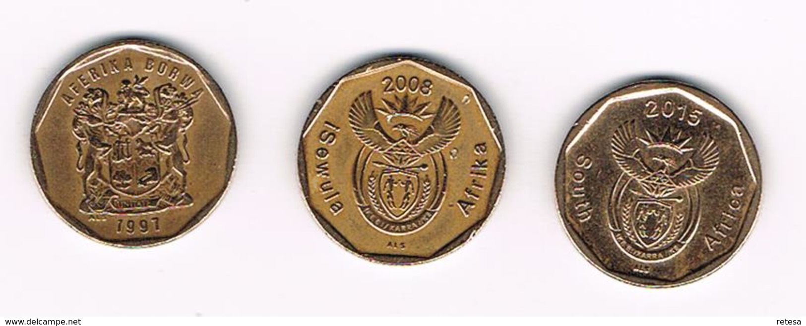 /  ZUID AFRIKA  3 X 20 CENTS  1997/2008/2015 - Sudáfrica