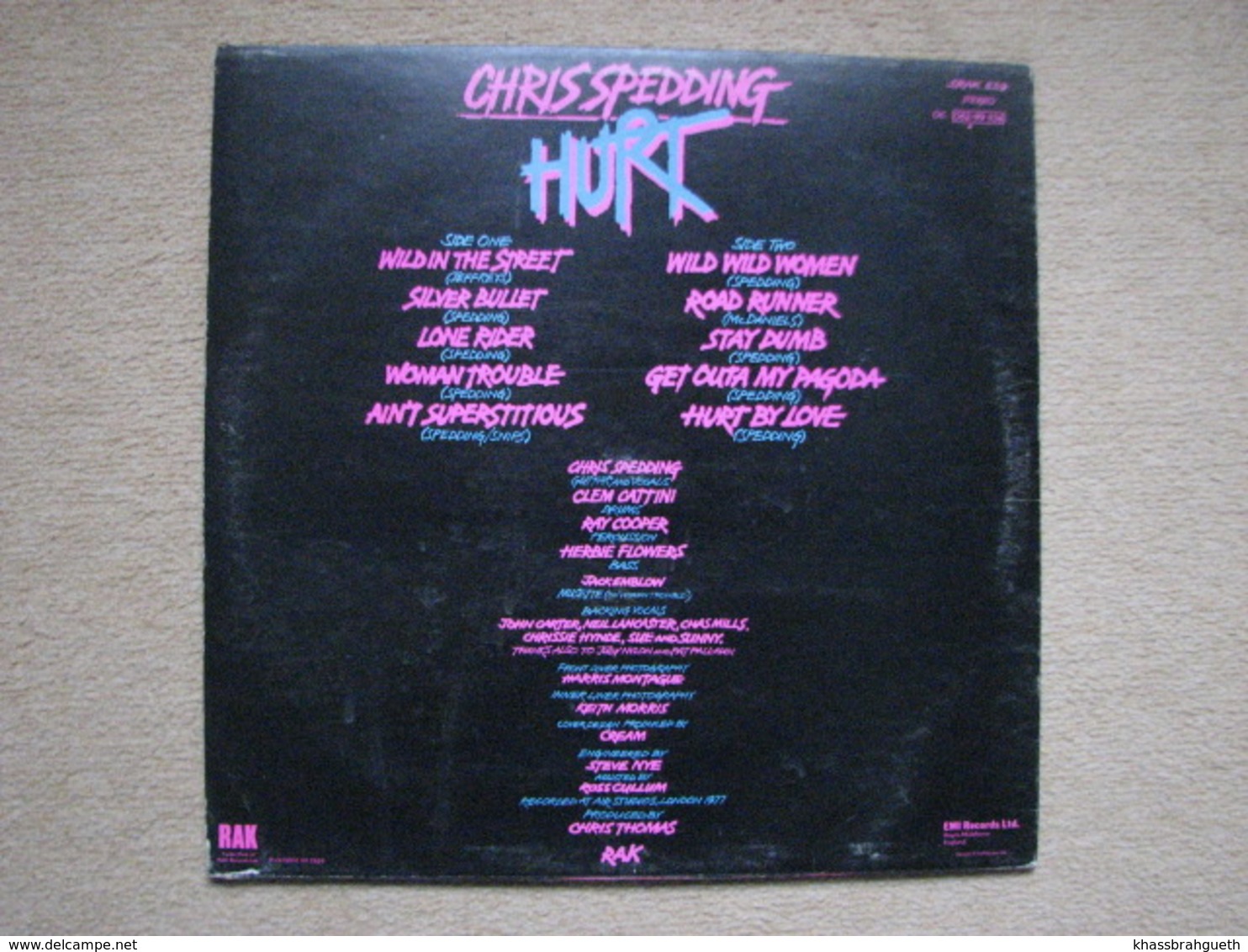 CHRIS SPEDDING . HURT (LP) (RAK RECORDS / EMI 1977) - Rock