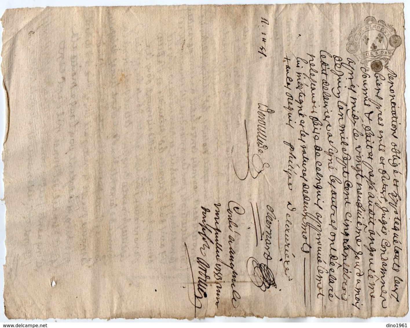 VP13.285 - Cachet Généralité De LIMOGES - Acte De 1753 ANGOULEME X RUELLE SUR TOUVRE à Déchiffrer - Seals Of Generality