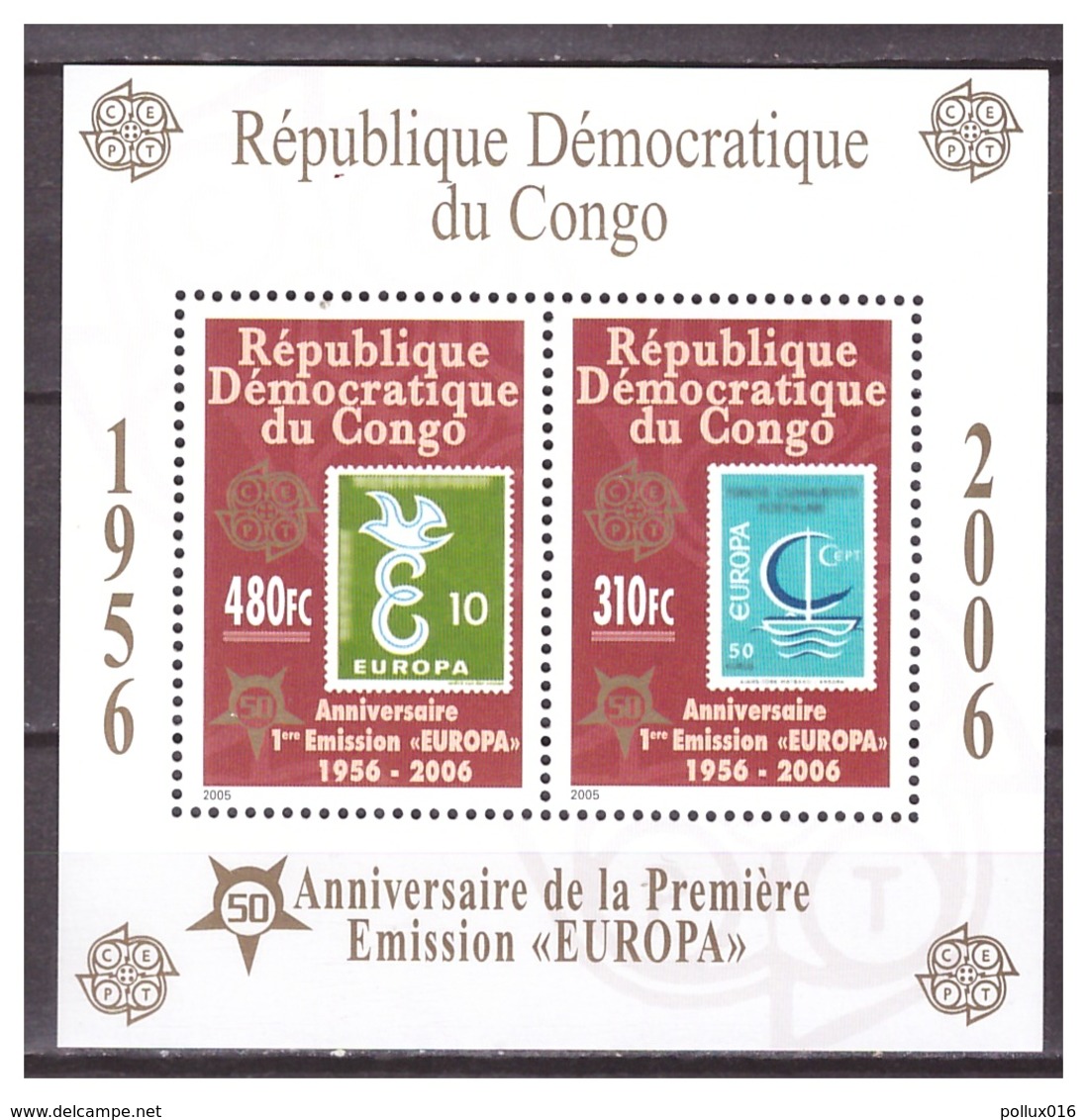 0910 Congo 2006 50 Year Europa Europe CEPT S/S MNH - 2006