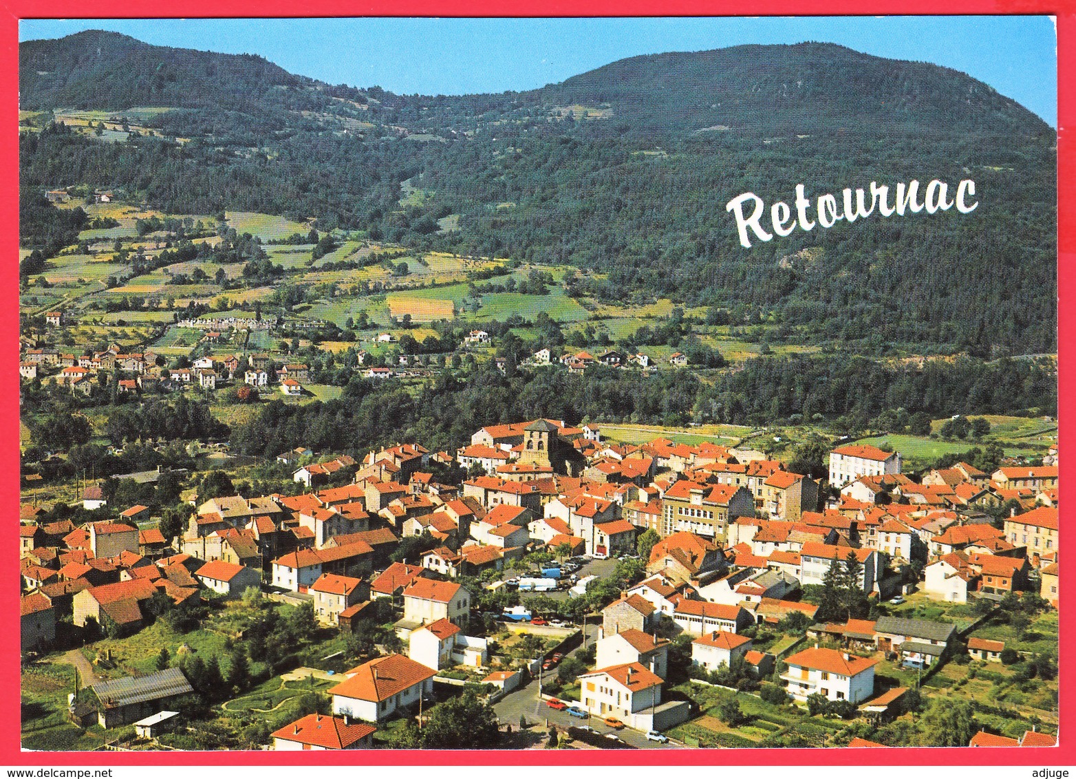 CPM- 43-RETOURNAC -Vue Aérienne - Centre Ville - SUP ** 2 SCANS - Retournac