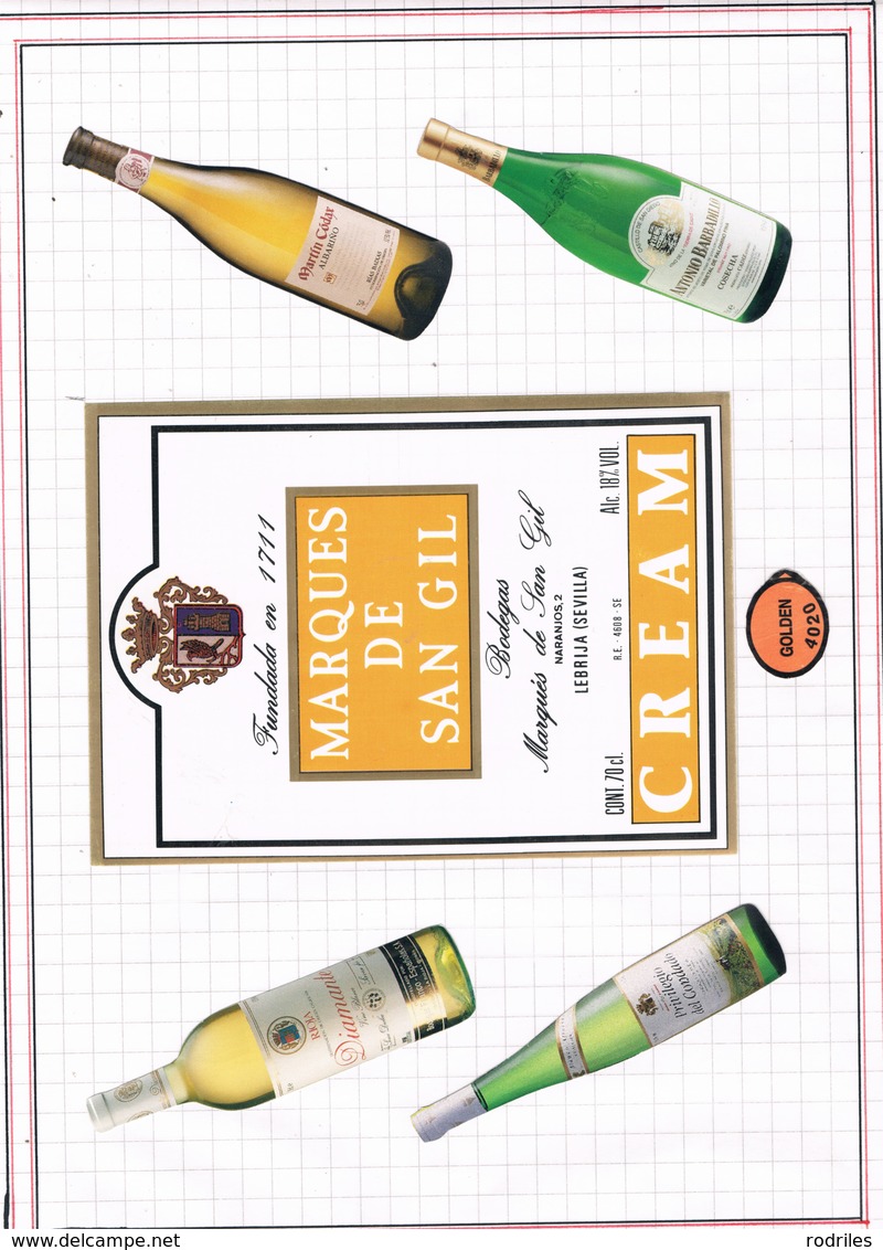 Etiquetas De Vinos. Conjunto De 10 Hojas De Álbum Con Etiquetas Y Publicidad De Bebidas - Alcoholes