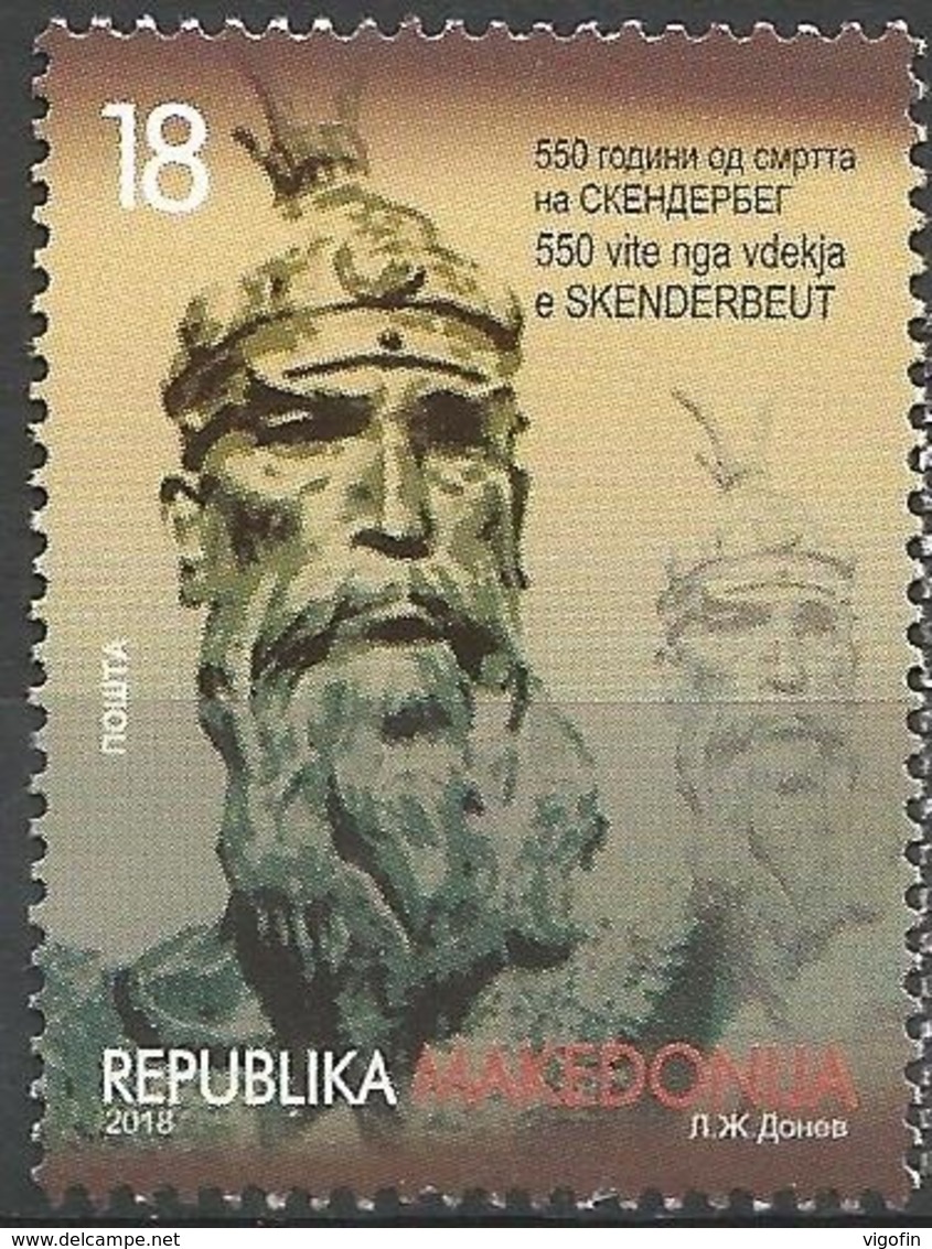 MK 2018-824 CULTURAL HERITAGE SKENDERBEG, NORD MACEDONIA, 1 X 1v, MNH - Nordmazedonien