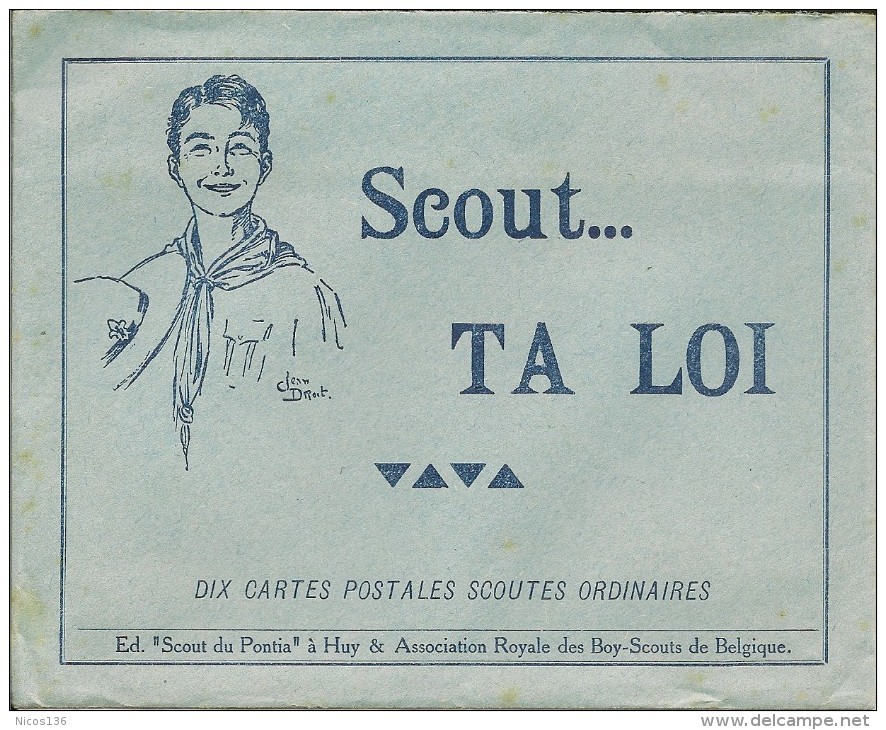 SCOUTISME   10 CARTES DANS ENVELOPPE    SCOUT  TA LOI  ( SCOUTS DU PONTIA  HUY ) - Scoutisme