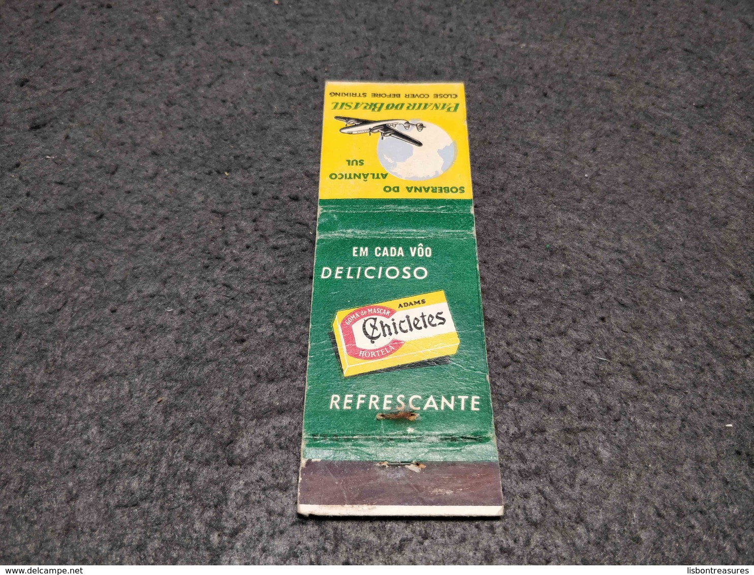 ANTIQUE MATCHBOX MATCHES LABEL ADVERTISING PANAIR DO BRAZIL W/ CHICLETES GUM ADVERTISING - Scatole Di Fiammiferi