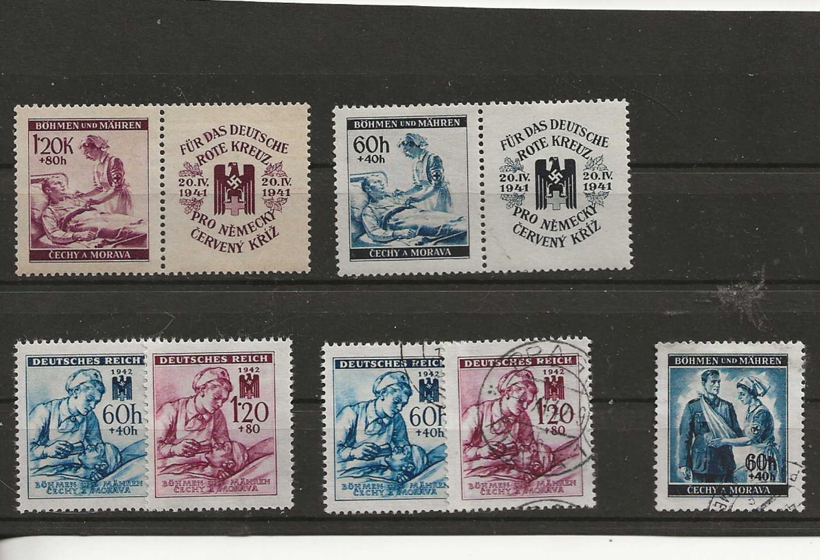 Böhmen Und Mähren-Timbres De 1941-42 Croix-Rouge. - Other & Unclassified