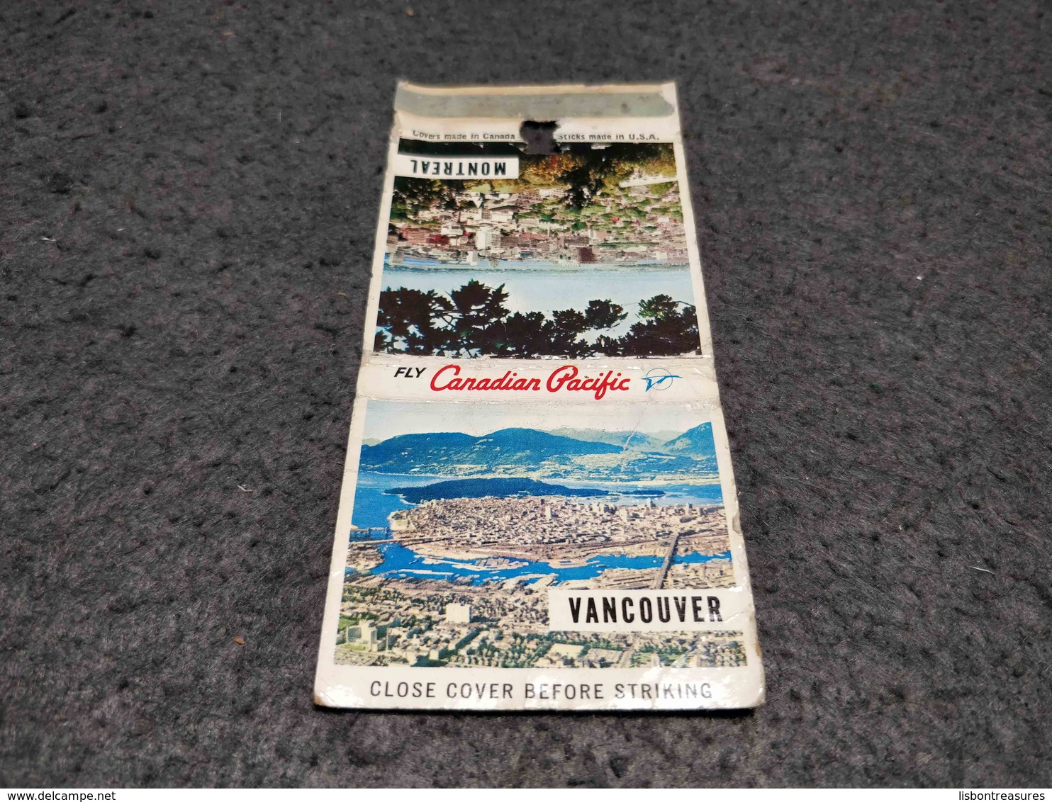 ANTIQUE MATCHBOX MATCHES LABEL ADVERTISING CANADIAN PACIFIC AIRLINES CANADA - Luciferdoosjes