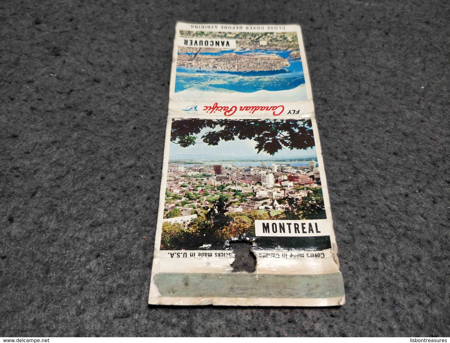 ANTIQUE MATCHBOX MATCHES LABEL ADVERTISING CANADIAN PACIFIC AIRLINES CANADA - Streichholzschachteln