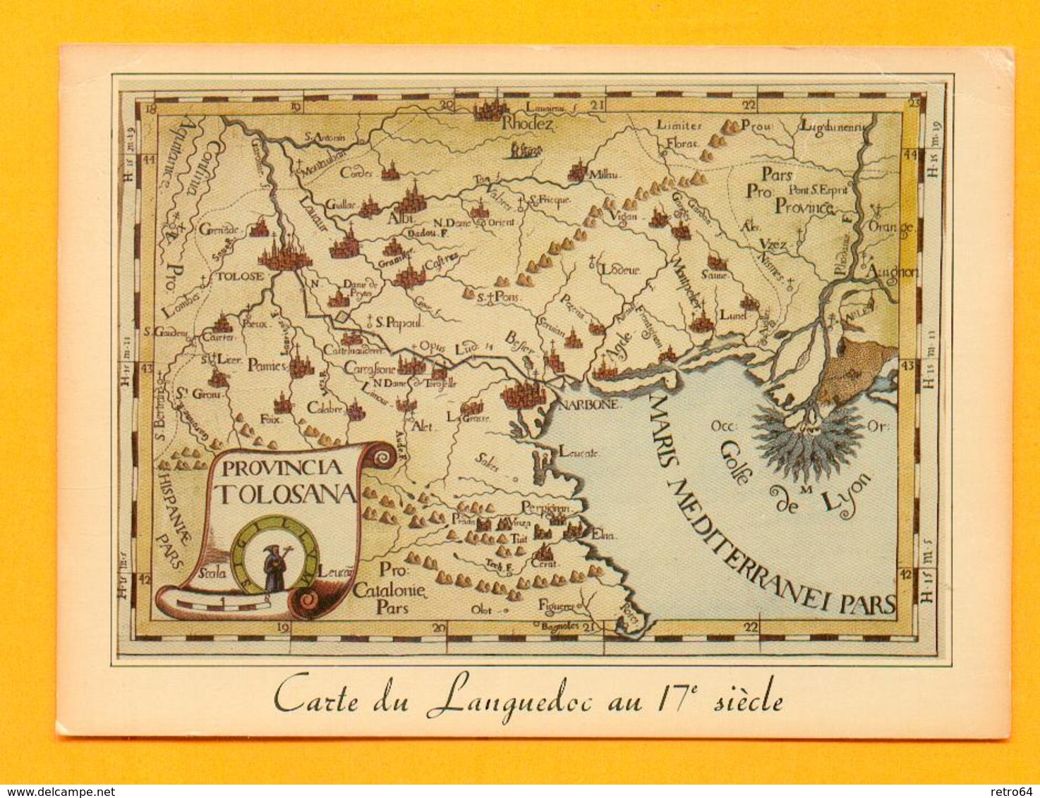 CPM FRANCE 66  ~  Le LANGUEDOC  ~  31/54  Carte Du Languedoc Au 17e Siècle  ( Loubatières 70/80 ) - Autres & Non Classés