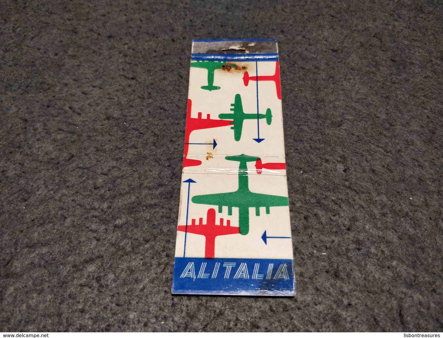 ANTIQUE MATCHBOX MATCHES LABEL ADVERTISING ALITALIA AIRLINES ITALY - Streichholzschachteln