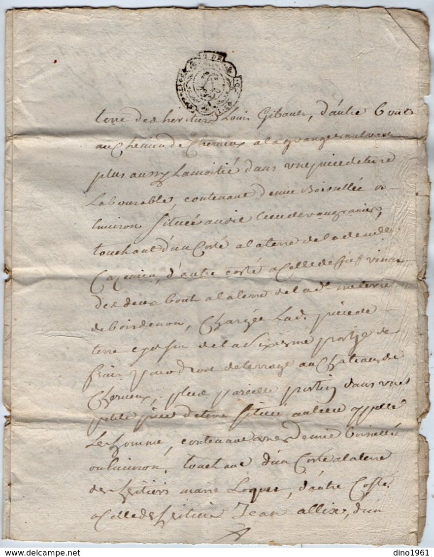 VP13.290 - Cachet Généralité De POITIERS - SAINT MAIXENT - Acte De 1755 à Déchiffrer - Seals Of Generality