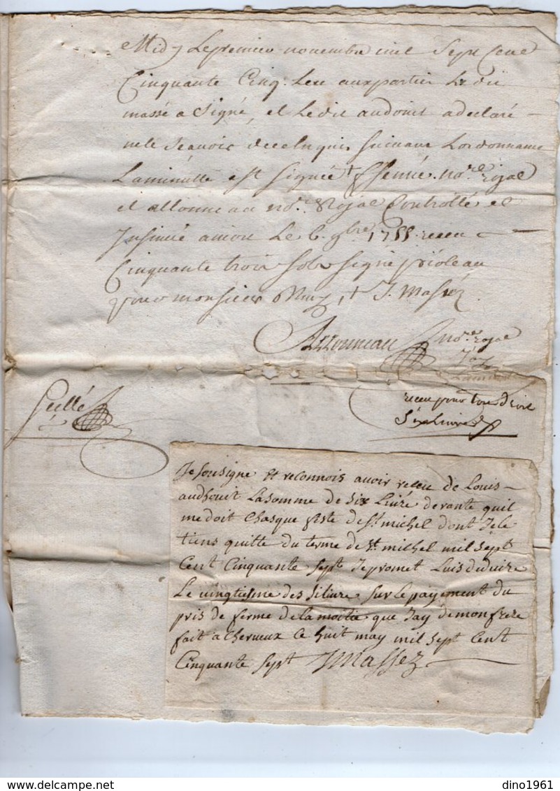 VP13.290 - Cachet Généralité De POITIERS - SAINT MAIXENT - Acte De 1755 à Déchiffrer - Seals Of Generality