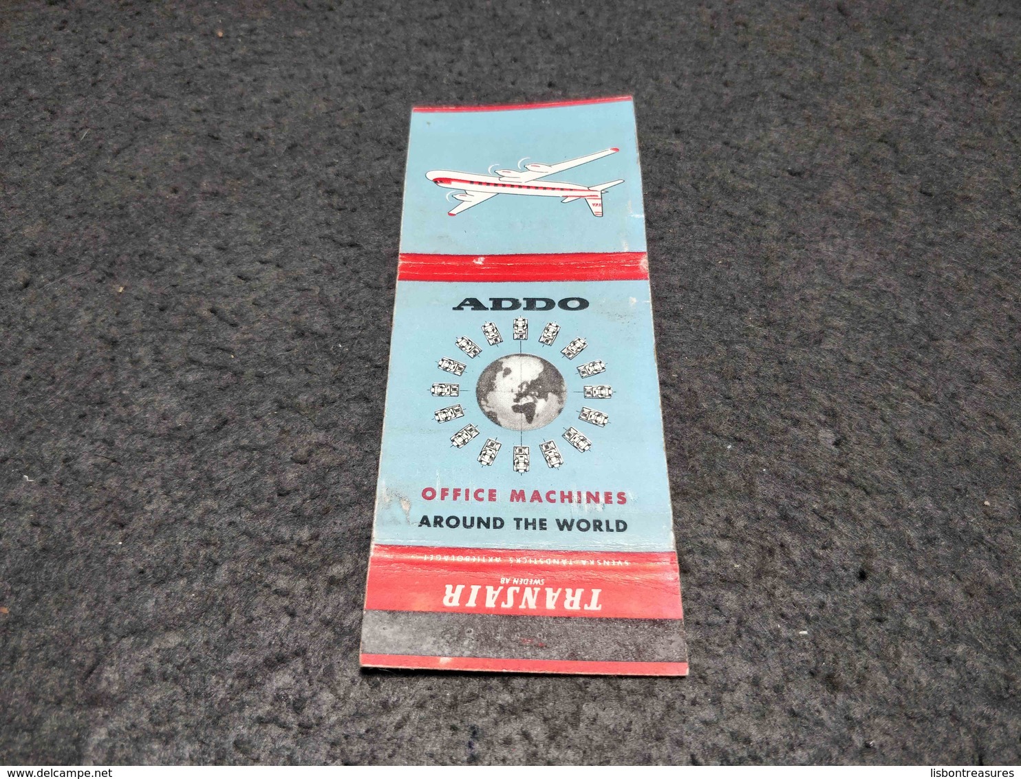 ANTIQUE MATCHBOX MATCHES LABEL ADVERTISING TRANSAIR AIRLINES SWEDEN - Scatole Di Fiammiferi