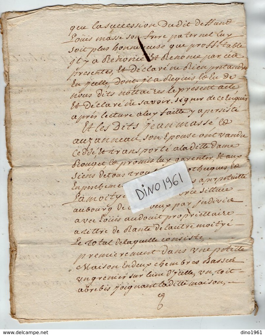 VP13.291 - Cachet Généralité De POITIERS - SAINT MAIXENT - Acte De 1757 à Déchiffrer - Cachets Généralité