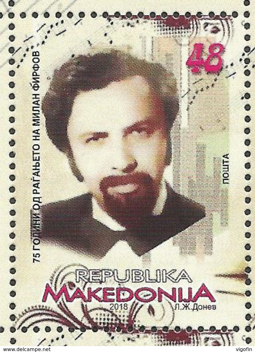 MK 2018-851 MILAN FIRFOV KOMPOSITOR, NORD MACEDONIA, 1 X 1v, MNH - Macédoine Du Nord