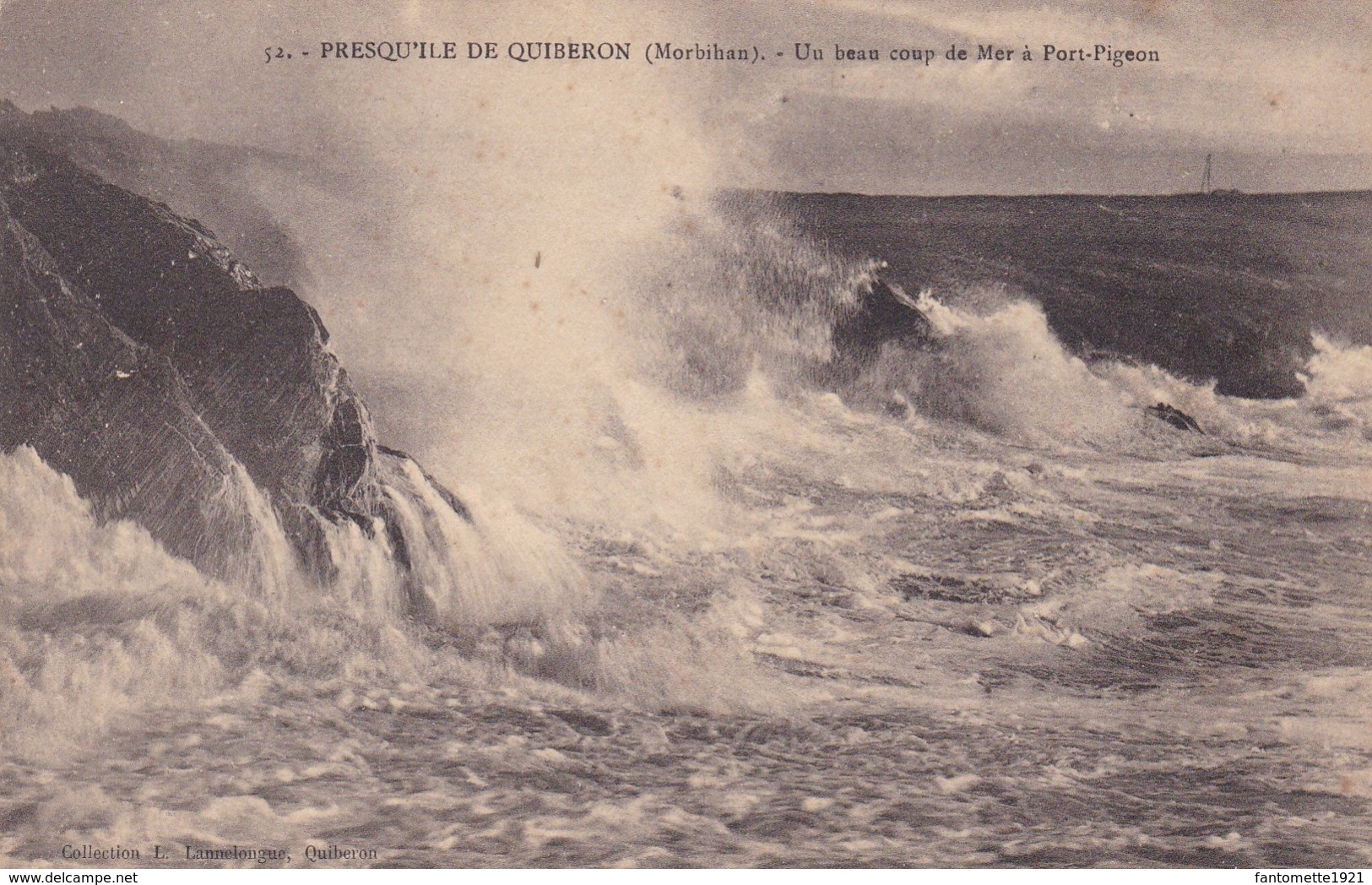 PRESQU'ILE DE QUIBERON  COUP DE MER A PORT PIGEON (dil418) - Quiberon