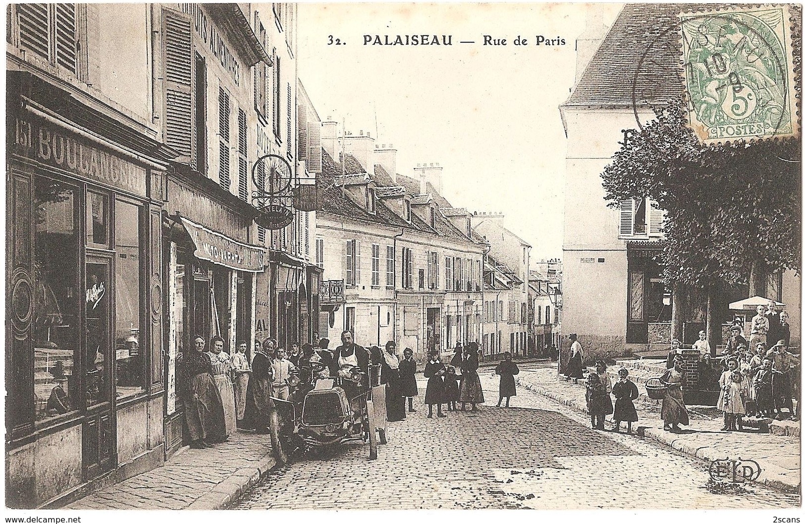 Dépt 91 - PALAISEAU - Rue De Paris (et Place De La Mairie) - Boulangerie BESLÉ - ELD N° 32 - écrite Par E. BIÉTRIX - Palaiseau