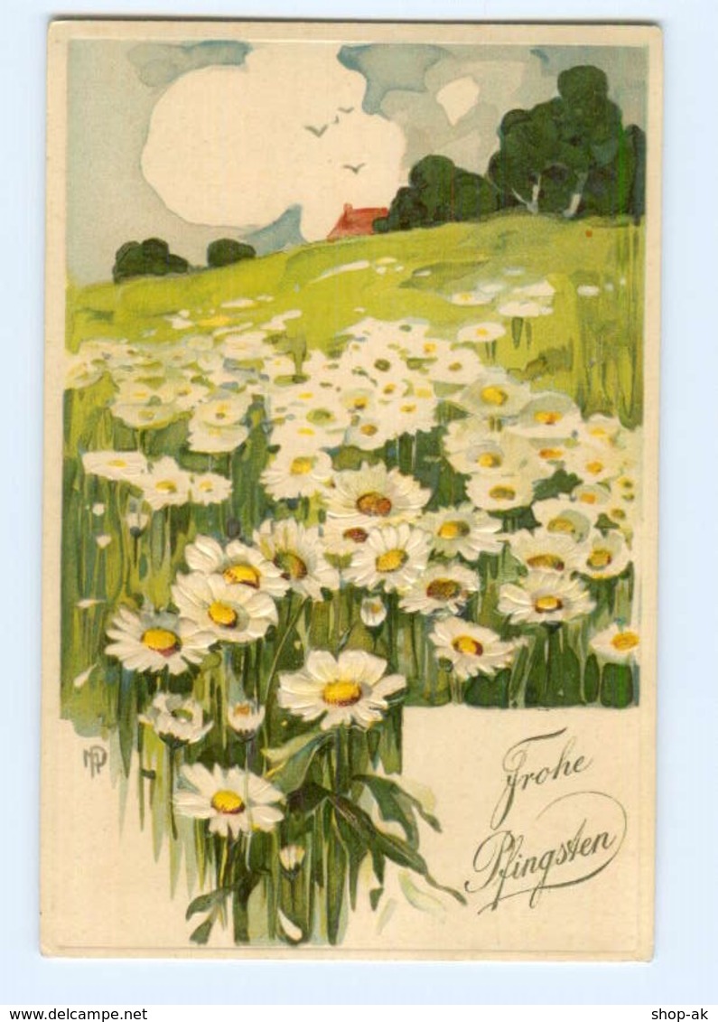 Y8457/ Pfingsten Sonnenblumen Schöne Litho Präge AK Ca.1910 - Pentecôte