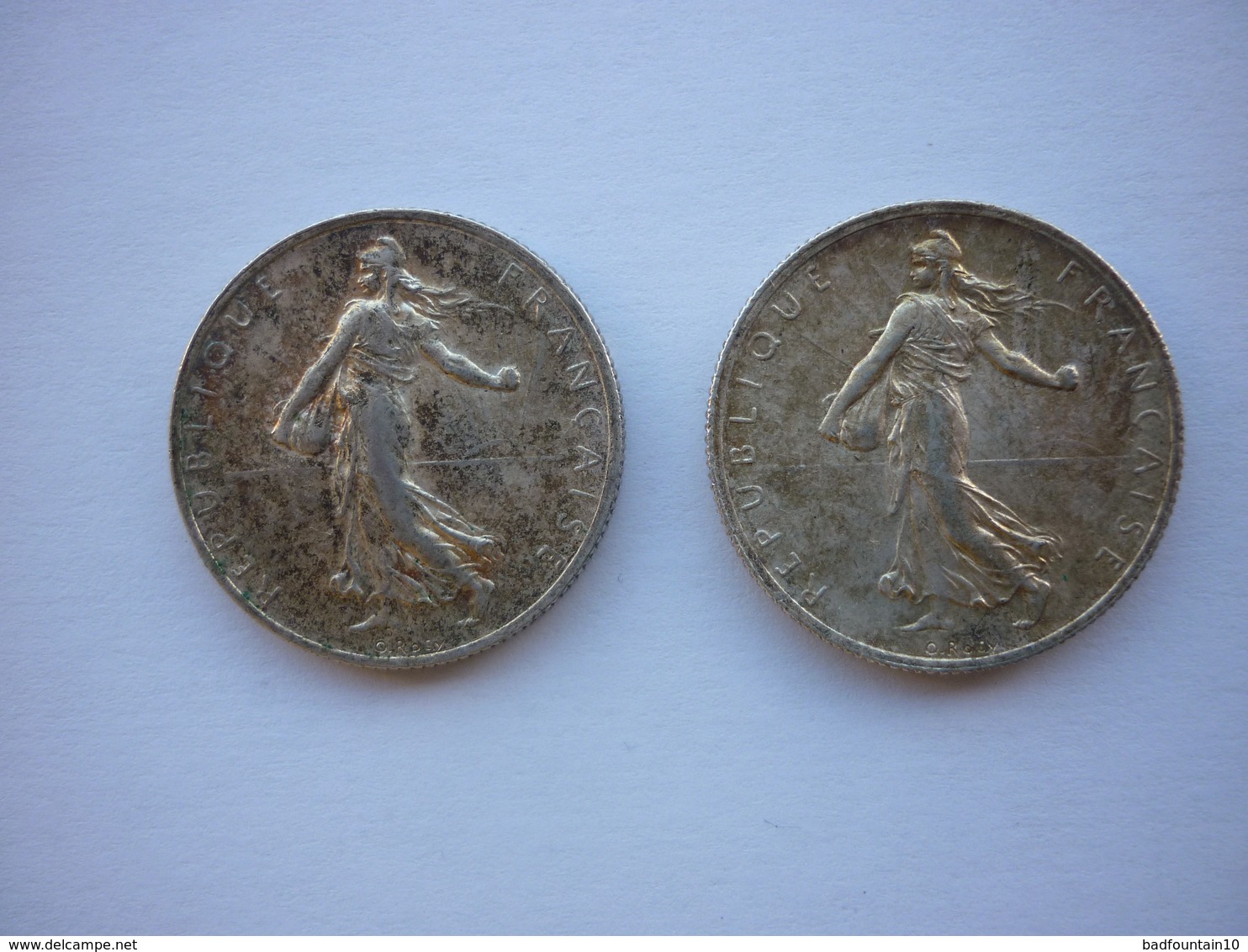 Pièces 2 Francs Argent , 1916 Et 1917 , Semeuse , Roty . - Autres & Non Classés