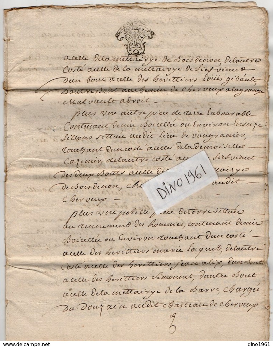 VP13.293 - Cachet Généralité De POITIERS - SAINT MAIXENT - Acte De 1758 à Déchiffrer - Cachets Généralité