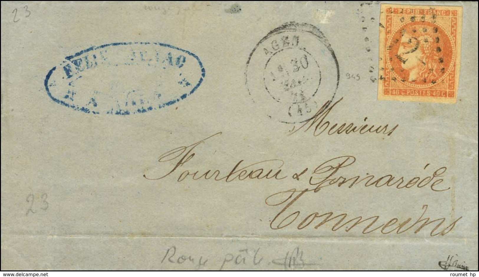 GC 12 / N° 48 Rouge Pâle Càd T 17 AGEN (45). 1871. - TB. - 1870 Emisión De Bordeaux