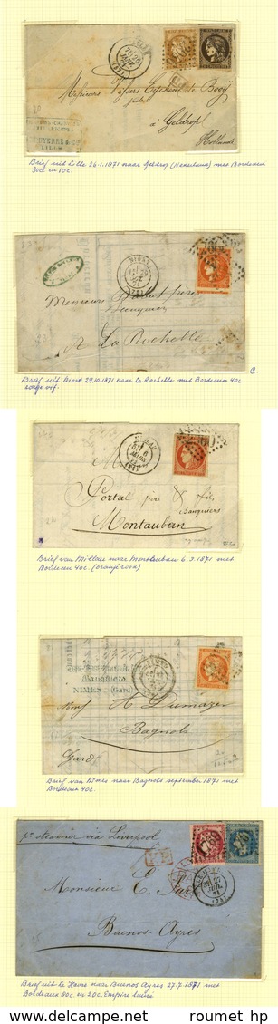 Collection de 41 lettres de l'Emission de Bordeaux + 2 Ballons. - B / TB.